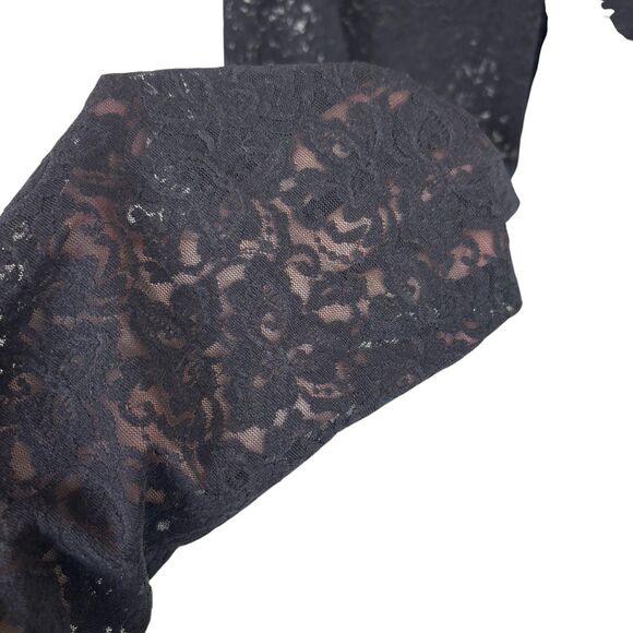 American Eagle Sheer Black Lace Brocade Ankle Legging Pants Women's Medium - Picture 4 of 5